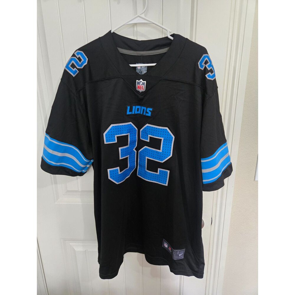 Nike Detroit Lions Joique Bell #32 NFL Jersey Men’s XXL Black Blue On Field